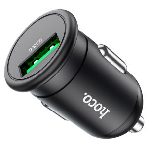 Încărcător auto Hoco Z43 Mighty cu un singur port QC3.0 (Type-C) negru