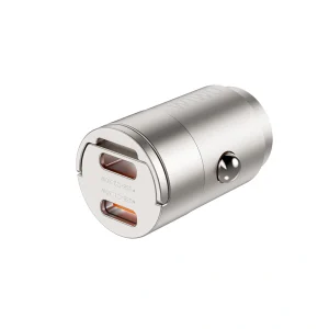 Încărcător auto rapid Wiwu Nano Series 30W Wi-QC029 USB-C+USB-C culoare titan