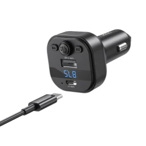 Încărcător auto inteligent XO BCC18 Bluetooth MP3, tip C, 3A, negru