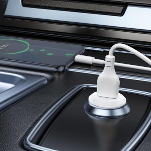 Încărcător auto inteligent XO CC68 Mini QC18W, alb