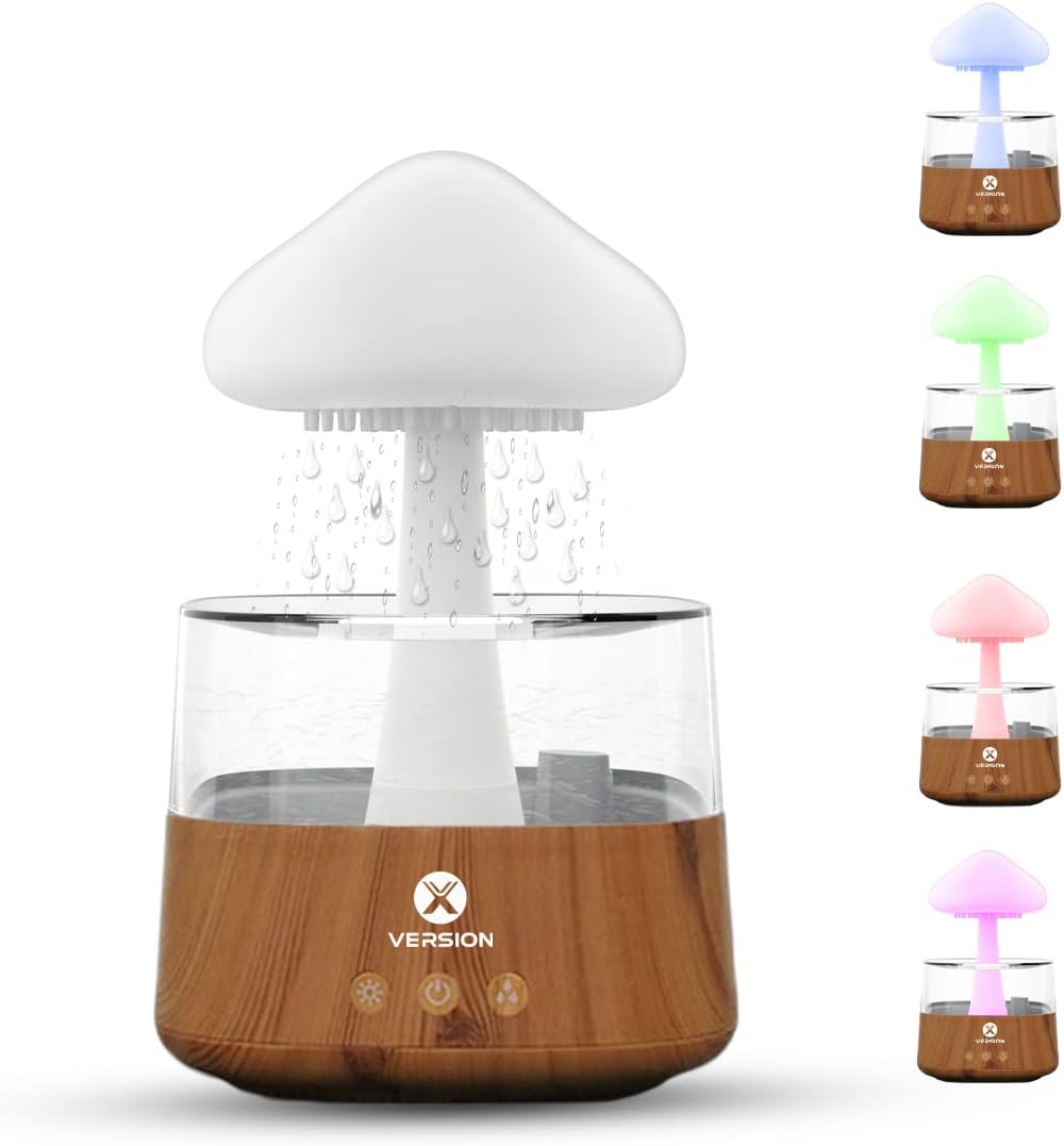 Umidificator cu difuzor de aromaterapie XO HF10 cu lumini colorate și nori ploioși (UE)