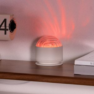 Lampă de proiector XO OZ17 cu 16 culori, alimentată prin USB, Aurora + Water Ripple, design cu abajur dublu, albă (cu telecomandă)