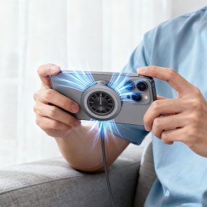 Încărcător wireless de birou XO CX043, răcire inteligentă cu semiconductori Qi 2.2, 25W, cu LED multicolor