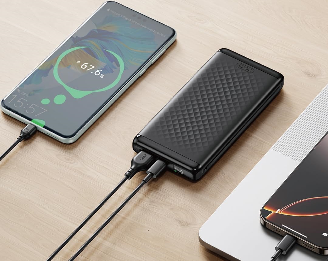 Încărcător rapid digital XO PB308 USB-C/USB-A 22.5W 10000mAh