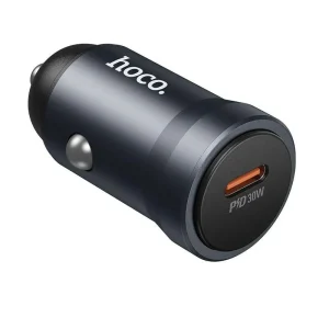 Încărcător auto Hoco Z62A Energy cu un singur port PD30W, gri metalic