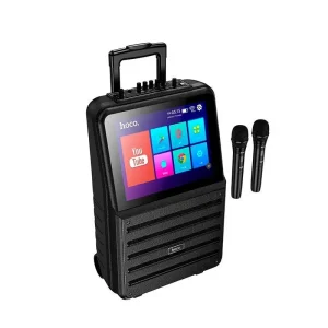 Hoco DS70 Boxă Bluetooth spațioasă 768P pentru karaoke de exterior, cu microfon dual și afișaj (UE)