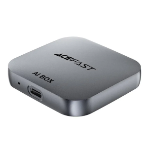 Adaptor wireless AceFast QC2 AI Box CarPlay pentru mașină, gri metalizat