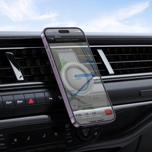 Hoco H59 Suport auto magnetic cu inel de prezentare (orificiu de aer L) gri metalic negru