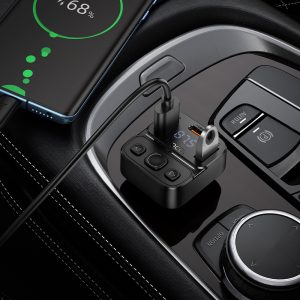 Hoco E87 Delta 35W (1A1C) emițător auto BT FM negru