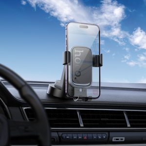 Hoco H81 Vista Gravity Suport auto (consolă centrală) negru metalizat gri