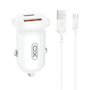 Încărcător auto inteligent XO CC69 Mini A+C 30W, alb
