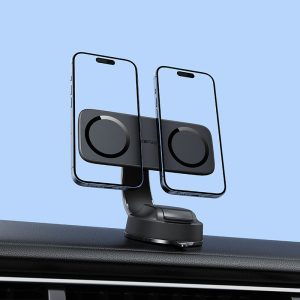 Suport auto cu magnet dublu AceFast D60 pentru bord, negru
