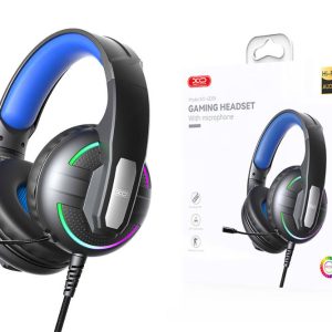 Căști XO GE-09 Static RGB cu microfon lung, purtabile pe cap, USB+3.5 (cu cablu adaptor)