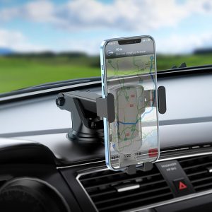 Hoco CA104 suport telescopic vertical și orizontal pentru vehicul, gri metalic negru