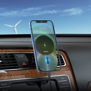 Suport auto magnetic Hoco CA91 Magic cu încărcare rapidă wireless, gri