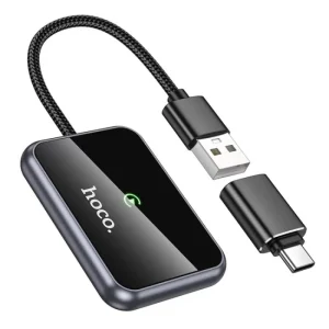 Adaptor wireless auto Hoco HU1 Way CarPlay gri metalic