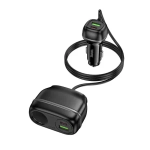 Încărcător auto Hoco Z59A Rank 96W (2C2A) cu slot pentru brichetă, negru