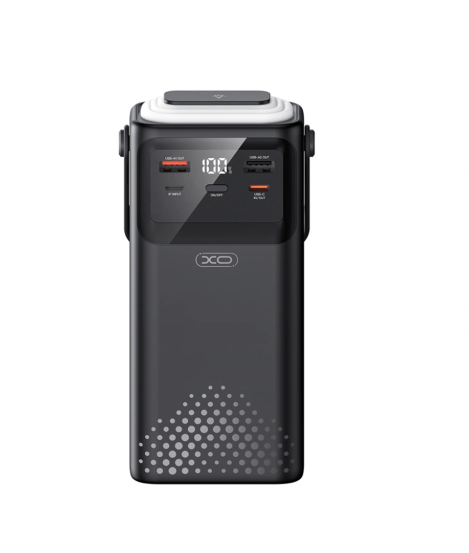 XO PR285 PD20W+QC22.5W Trei intrări și șase ieșiri Vine cu patru cabluri + iluminare Încărcare rapidă Alimentare mobilă 30000mAh