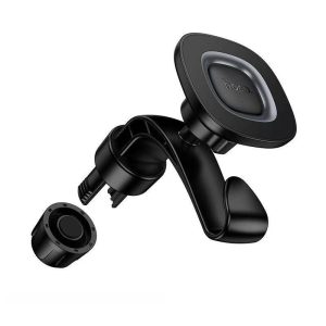 Suport auto magnetic Hoco H99 Crown (tetieră) negru metalizat gri