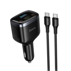 Hoco Z70 Speed PD93W(2C1A)car charger with TFT display(C to C) black