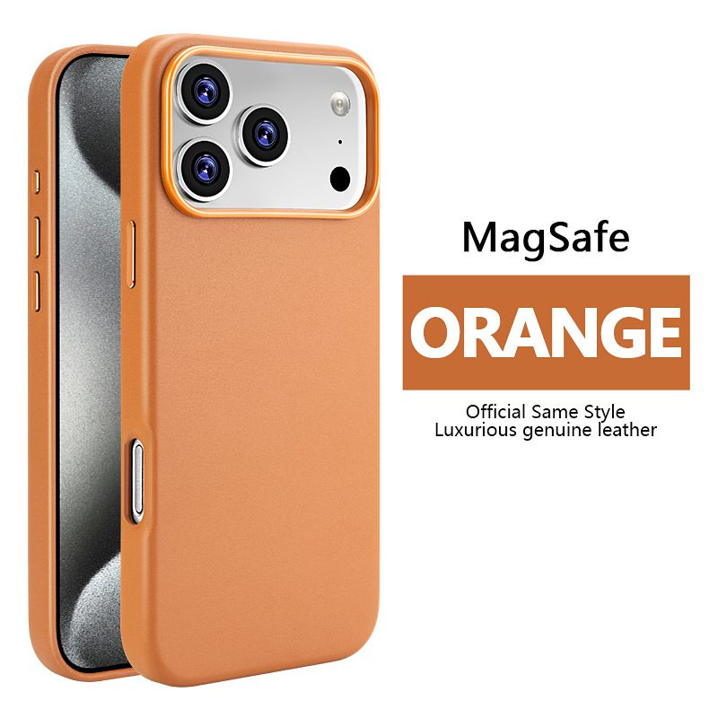 Leather Magnetic Case Without IC Notification IP 17 PRO Fir green - imagine 7