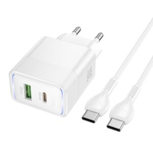 Hoco CS112A Lounge PD30W+QC3.0 charger set(C to C)(EU) white