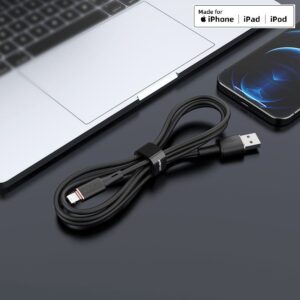 ACEFAST C2-02 USB-A to Lightning zinc alloy silicone charging data cable,black