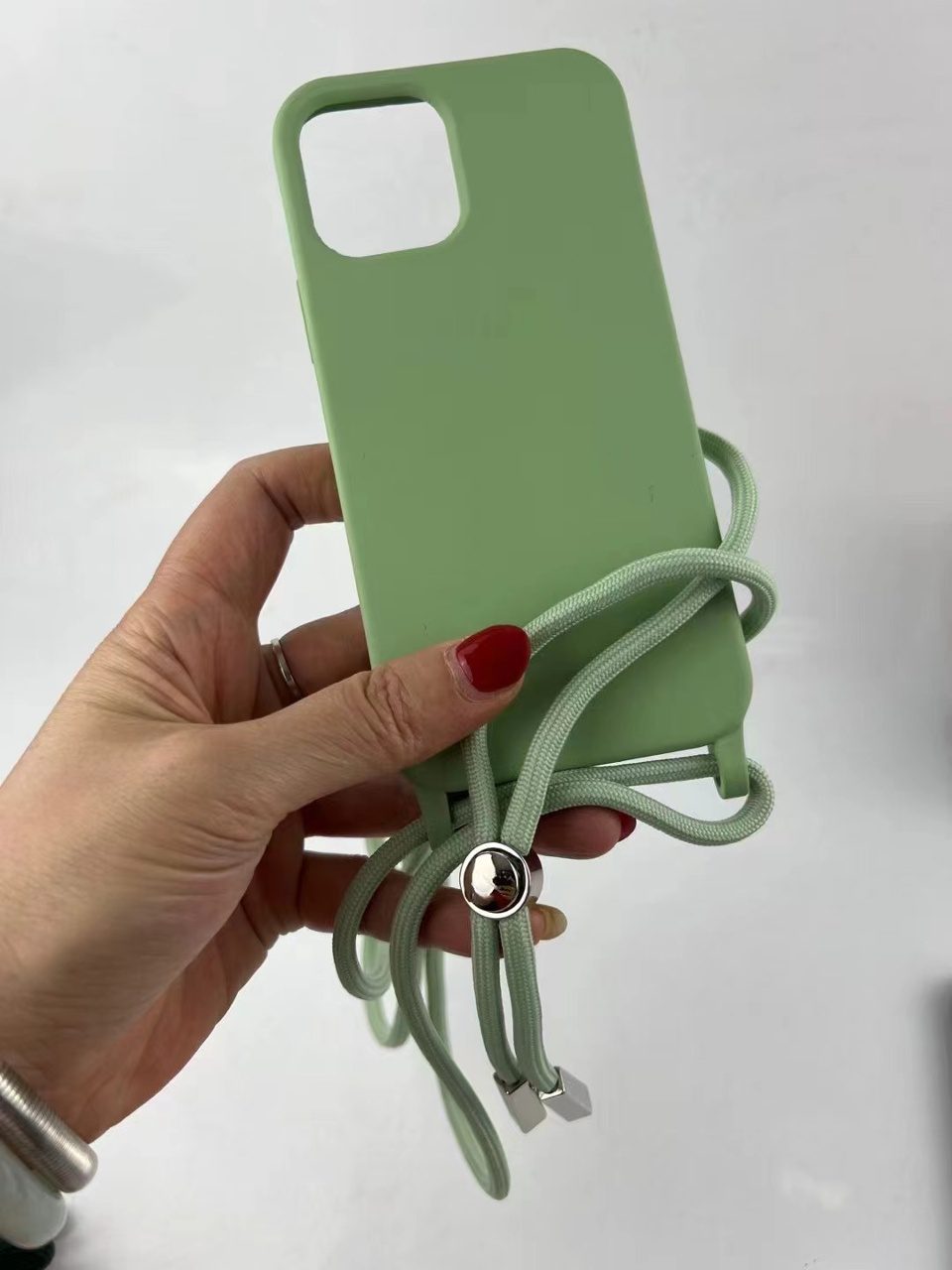 2.5MM Copy Silicone Case With Rope IP 15 PM — Light Blue - imagine 4
