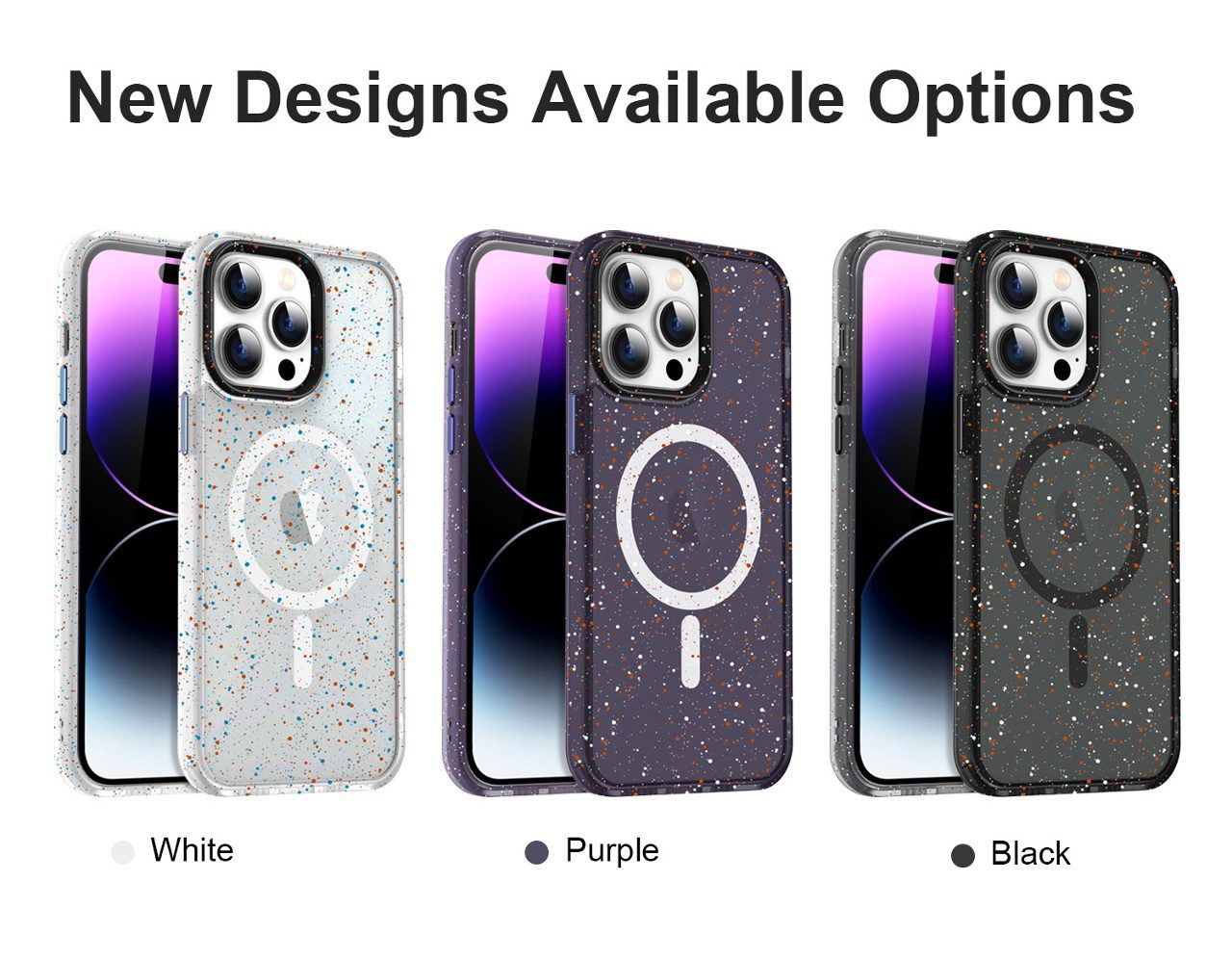 Snowflake Magnetic Case IP 14 Pro — Purple - imagine 2