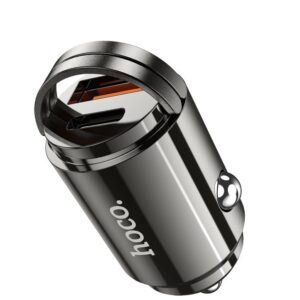 Hoco DZ7 mini car charger(20W) light metal gray