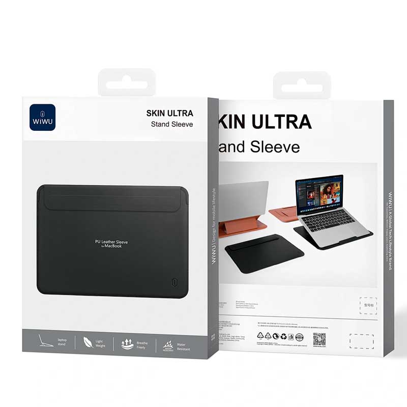 Wiwu 13.3/13.6 SKIN ULTRA Stand Sleeve Black - imagine 2