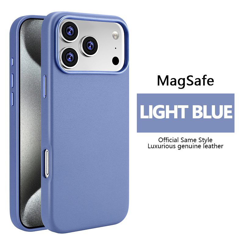Leather Magnetic Case Without IC Notification IP 17 PRO Fir green - imagine 8