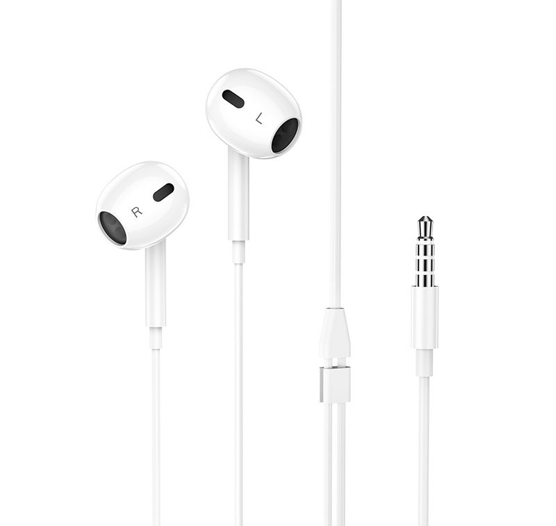 Hoco M1 Max crystal earphones with mic white - imagine 2