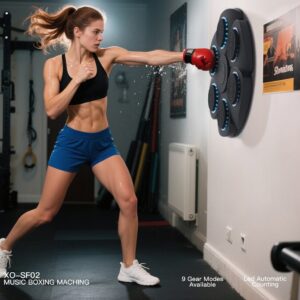 XO SF-02 Musical Boxing Target 6 Targets RGB Lights Auto Scoring (With Adult Full Cover Boxing Gloves)