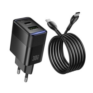 Hoco CS112A Lounge PD30W+QC3.0 charger set(C to C)(EU) black