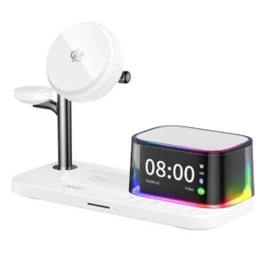 XO CX045 Smart TEC Semiconductor Cooling Qi 2.2 25W 5-in-1 Desktop Clock Stand Wireless Charger