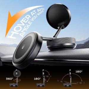 XO C196 Folding Storage Vacuum Suction Cup Locking Magnetic Mounting Bracket (with magnetic ring) black