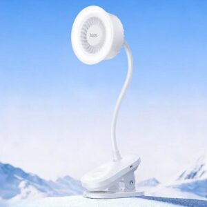 Hoco HX610 clip mount fan white