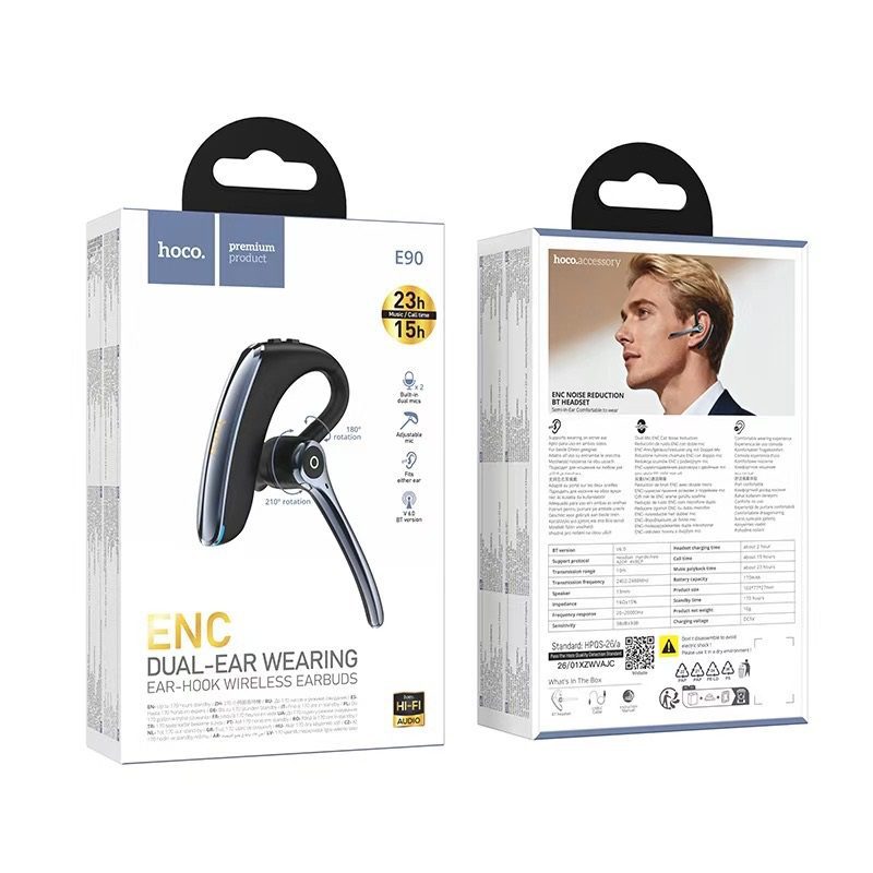 Hoco E90 Liya ENC noise reduction BT headset black - imagine 3