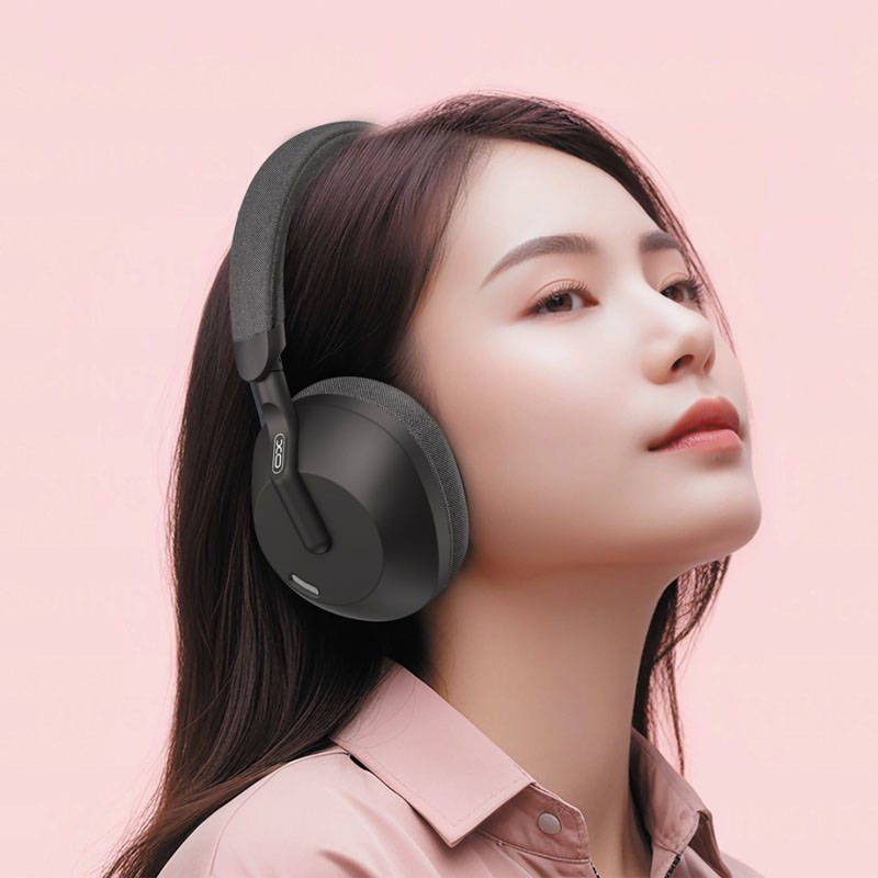 XO BE49 Qiyue ANC Noise Canceling Folding Headband Bluetooth Headset Black - imagine 2