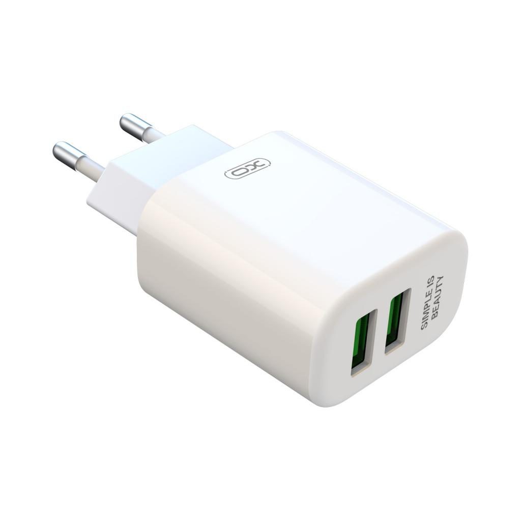 XO L85C EU double USB 2.4A Charger with ip cable White - imagine 3