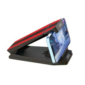 XO C100 Leather Texture Retro Dashboard Clip Mobile Phone Tablet Holder Black+Red