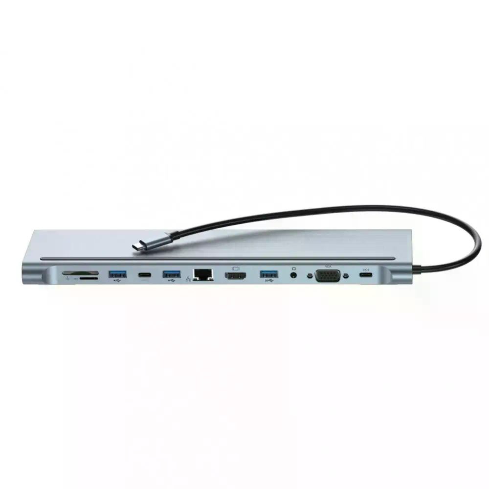 XO HUB010 12 in 1 Multifunctional Docking Station Tranish - imagine 2