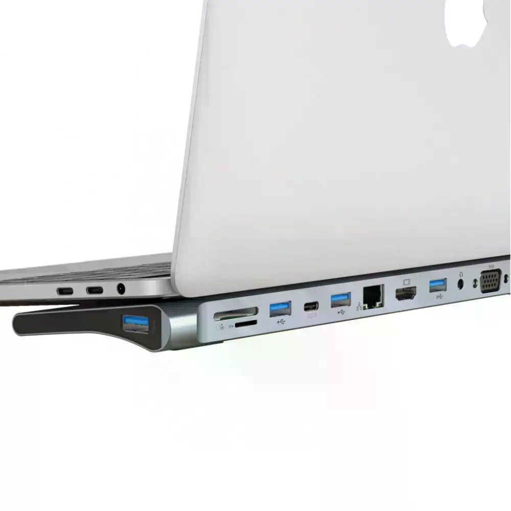 XO HUB010 12 in 1 Multifunctional Docking Station Tranish - imagine 3