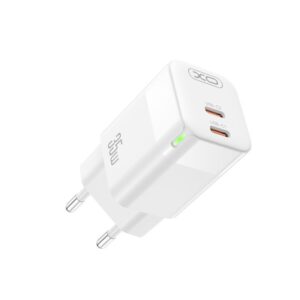 XO CE07(EU) Dual PD 35W GaN lamp display fast Charger white