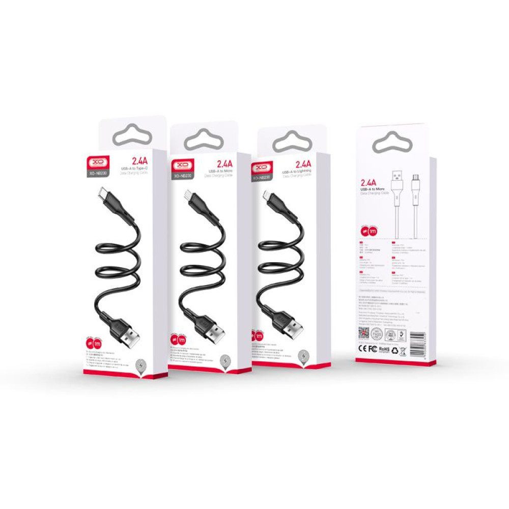 XO NB230 2.4A Rock Series TYPE-C Data Cable White - imagine 3