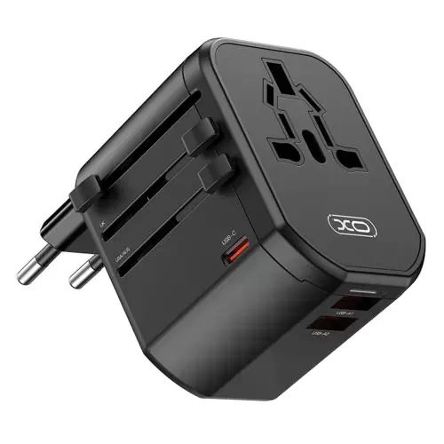 XO WL13 20W Universal Travel Charging 2USB+1USB-C Black