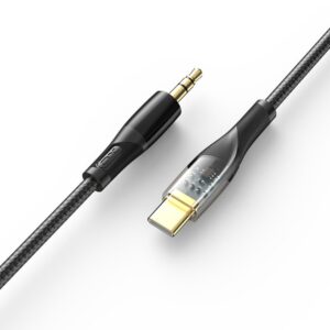 XO NB-R241A Lightning to 3.5 Transparent audio cable Black