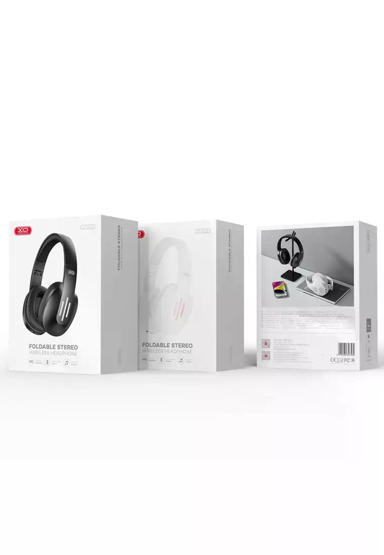 XO BE39 Note Folding Headband Bluetooth Headset Black - imagine 2