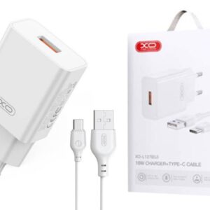 XO L127 EU USB-A QC18W Fast Charger with TYPE-C cable white